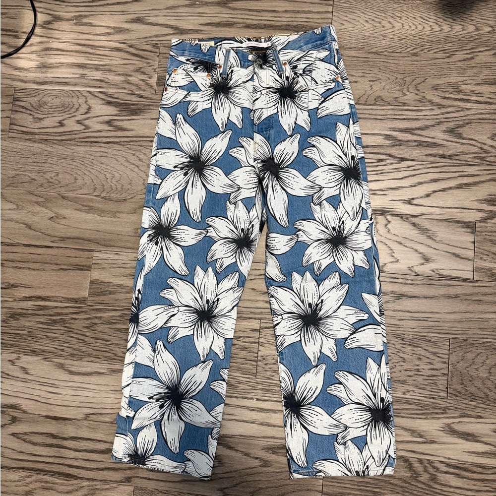 Levi’s x Farm Rio hand painted Ribcage Jeans